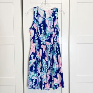 Lilly Pulitzer Womens Blue Pink Sleeveless Going Coastal Kassia Dress Size 00